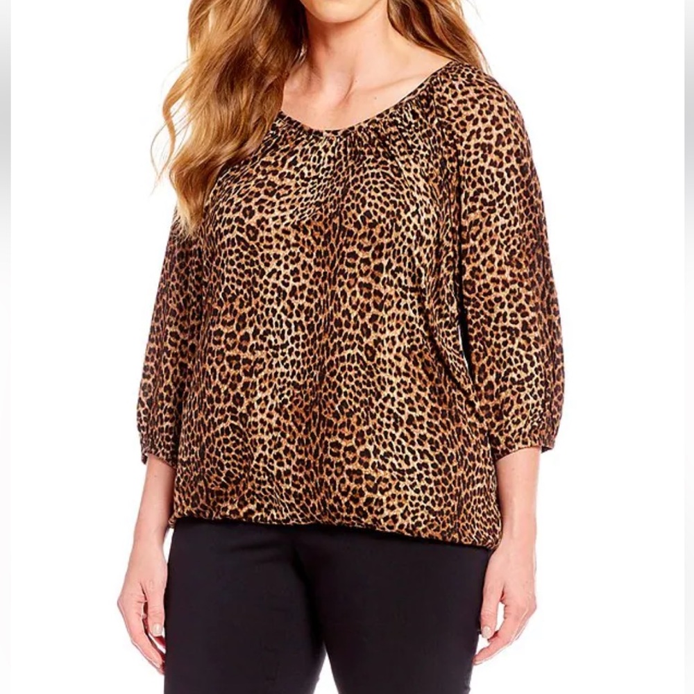 MICHAEL KORS
Plus Size Leopard Print Peasant Top Item#27